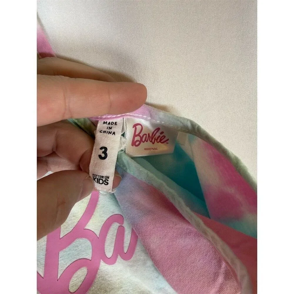 Barbie Girls Dress Size 3T Multicolor Tie-Dye Tulle Tutu Knee Length